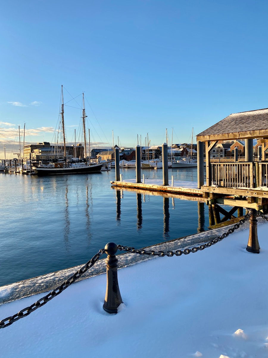 Newport Harbor in the snow