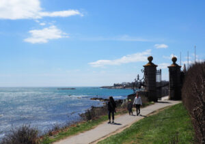Entrance to the Cliff Walk in Newport near the Breakers